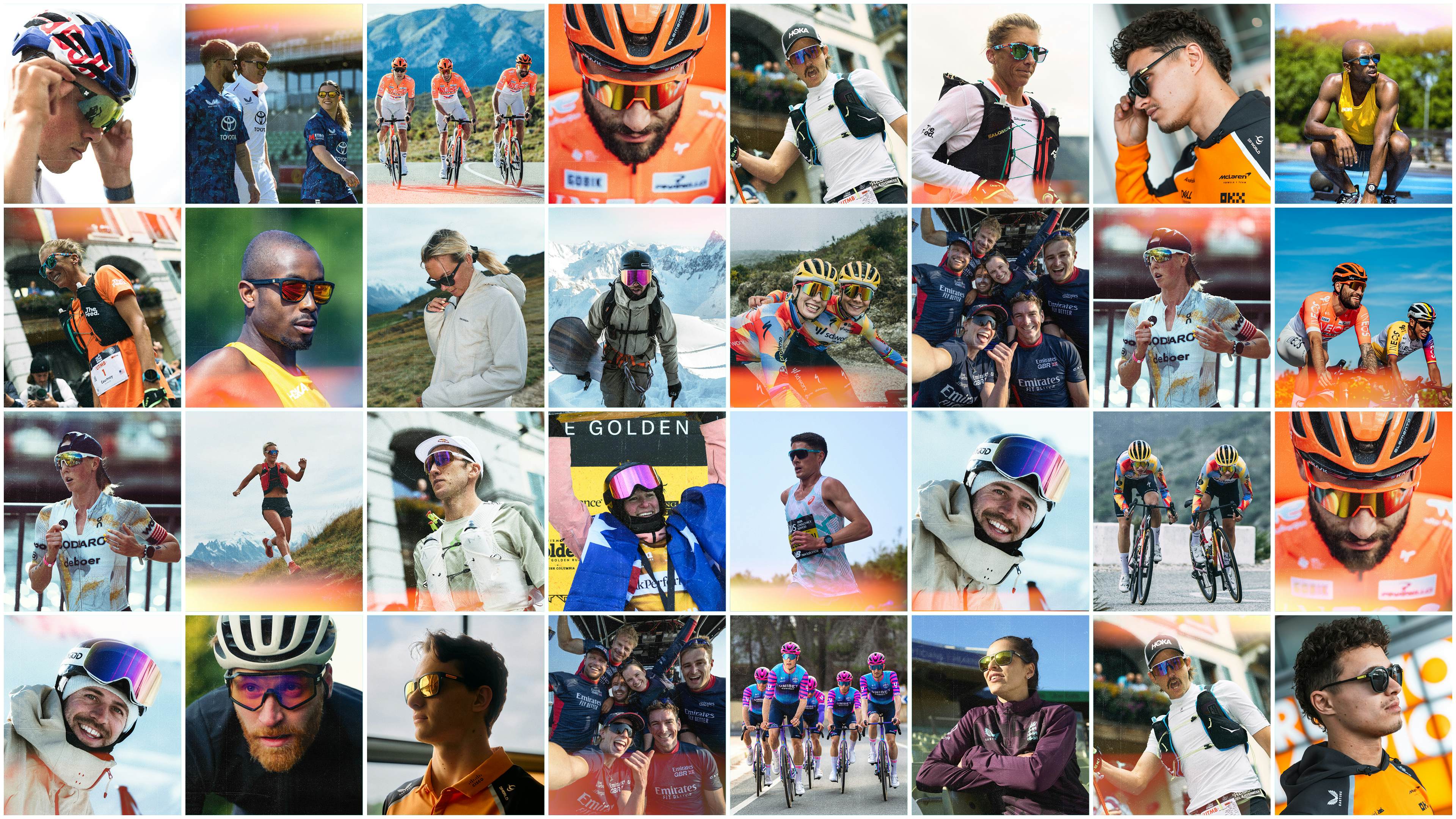 A collage of multiple performance sports athletes