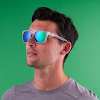 Clear SunGod Sunglasses on a man