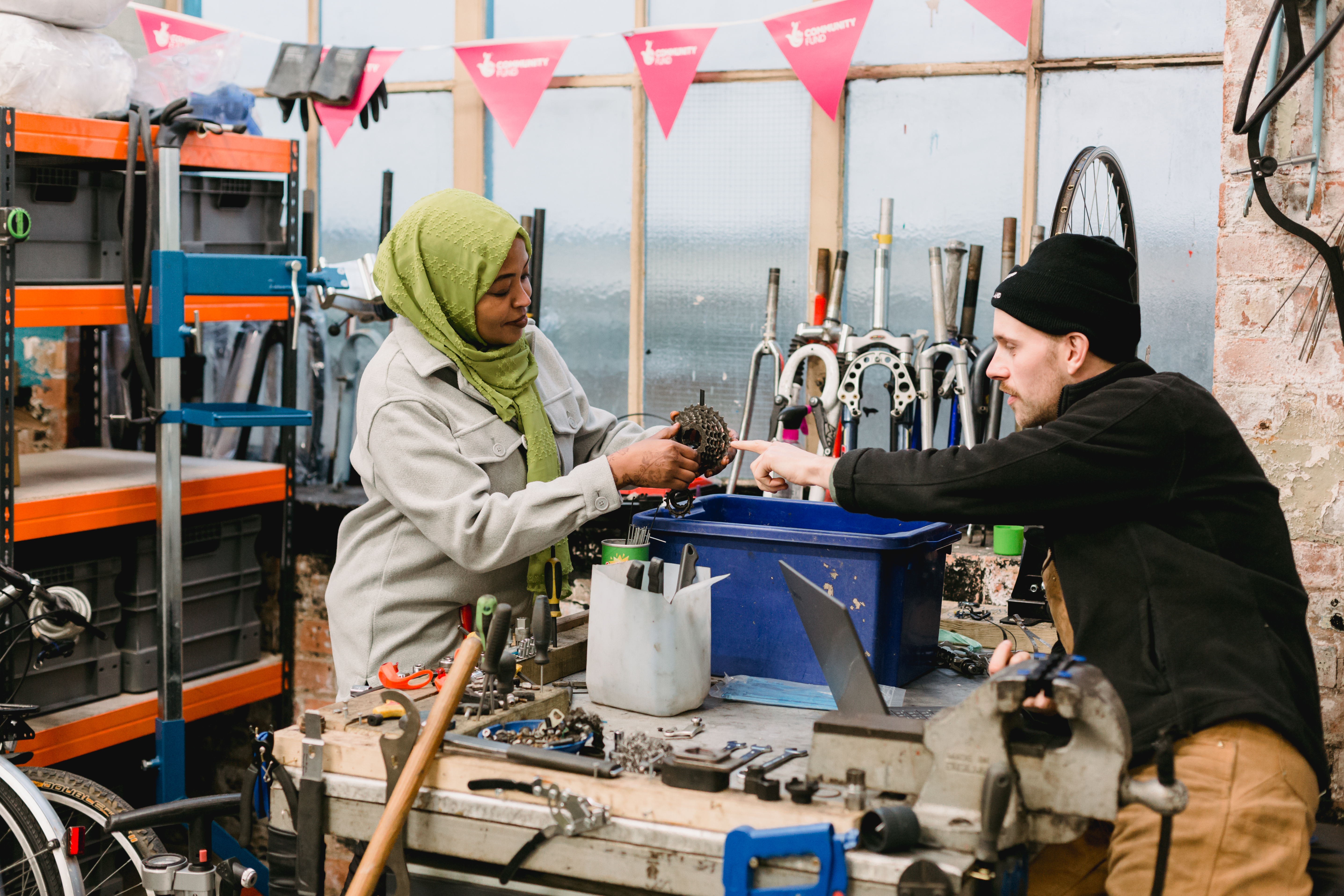The Bike Project in their workshop