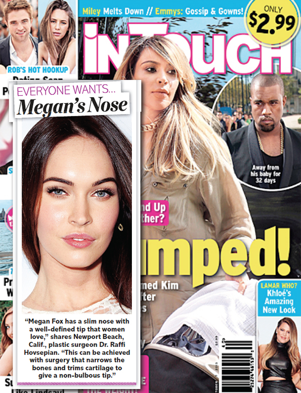 a photo of inTouch magazine with Megan Fox