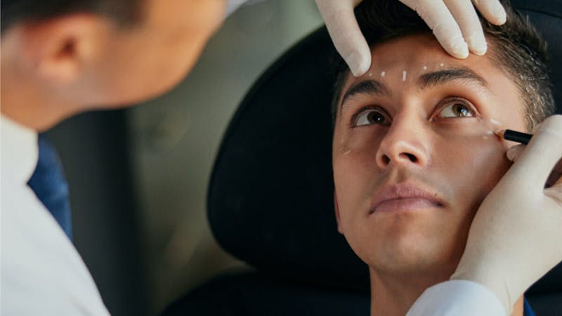 Dr. Hovsepian doing a filler consulation on a patient