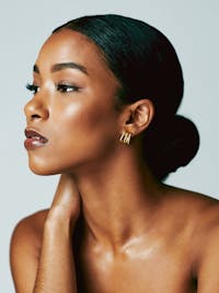 beautiful woman side profile