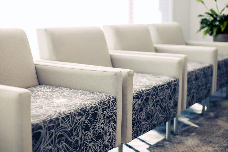image of the white chair in the lobby