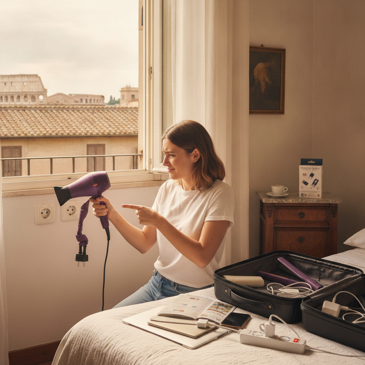 For any non-European appliances you wish to bring to the apartment you will need European AC adaptors for 220 volt current. You can purchase European adaptors prior to arrival in Italy and even in most major airports. Once you are here you can also find those at local shops and supermarkets open only day time and week days.