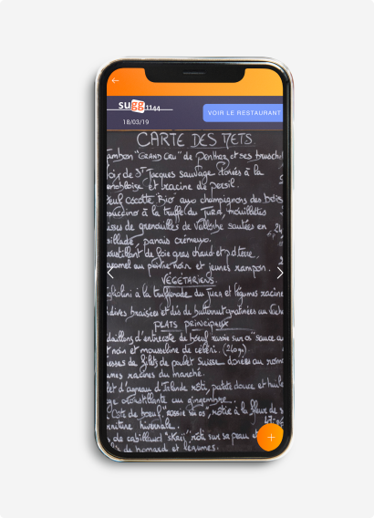 Ecran demonstration ardoise menu