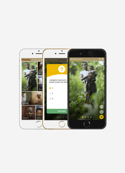 Ecran de l'application mobile Rwanda