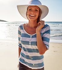 Beautiful Women Walking On The Beach
