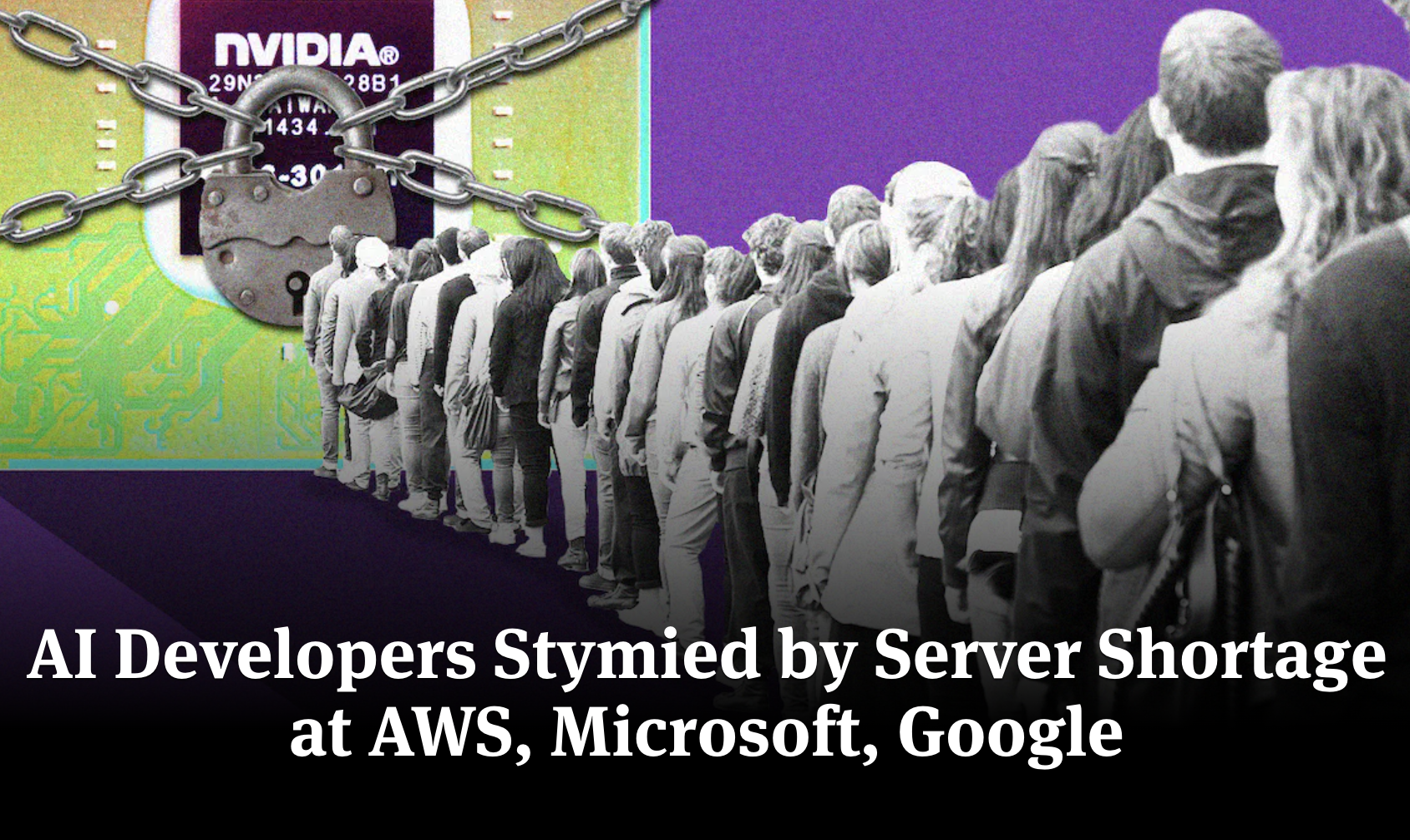 The Information Article Hero Image and Headline: AI Developers Stymied by Server Shortage at AWS, Microsoft, Google || '