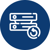 backup and recovery icon blue