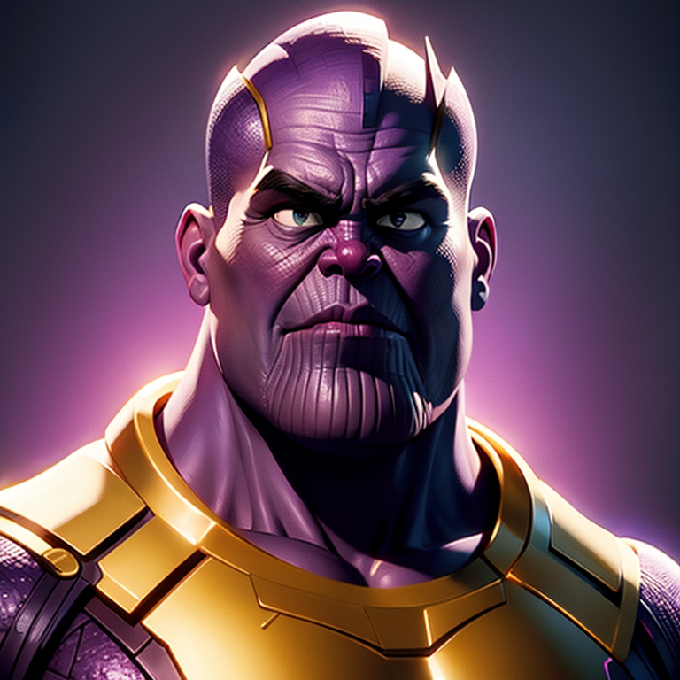 DreamBooth's pixar style Thanos generated from Stable Diffusion || '