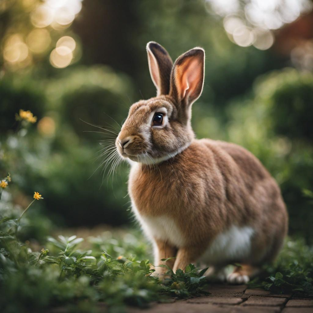 brown bunny in yard generated by SDXL in OctoAI with style preset photographic || '