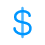 blue dollar sign icon