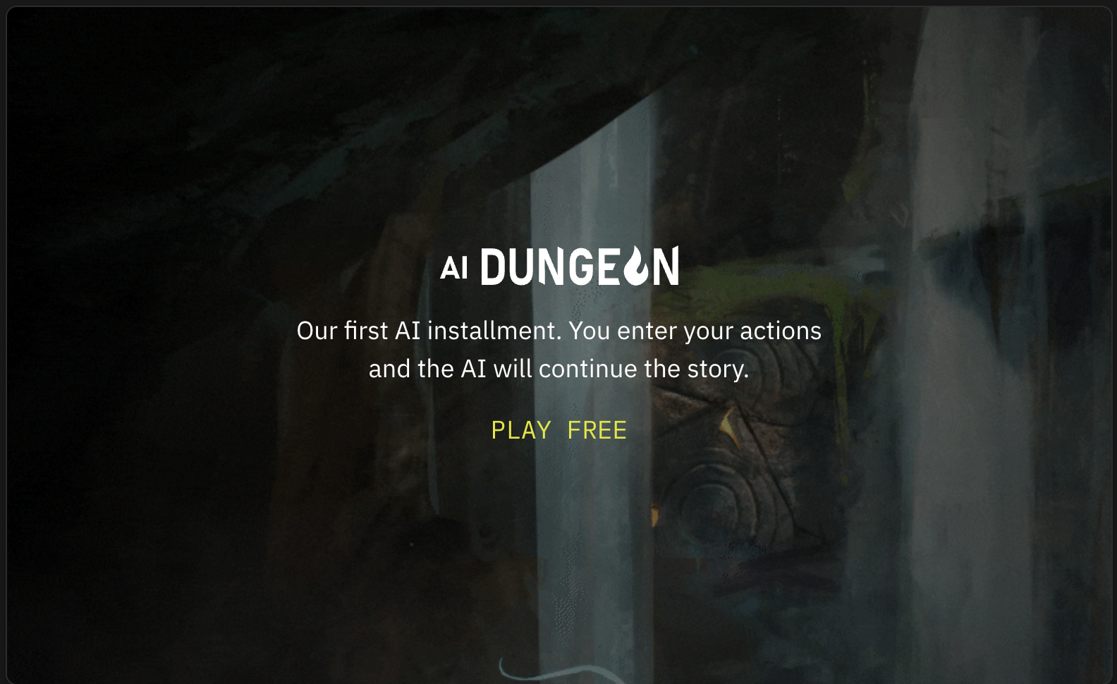 Homepage of AI Dungeon game by Latitude Games, play free || '