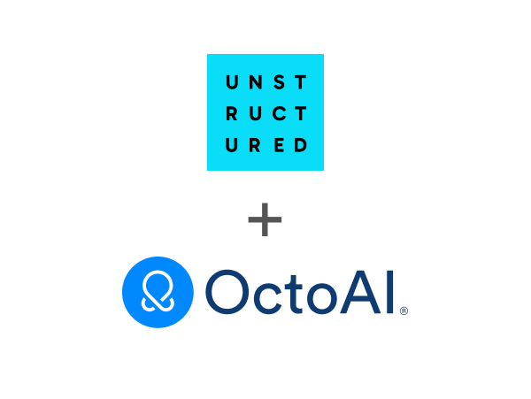 OctoAI logo and Unstructured.io logo