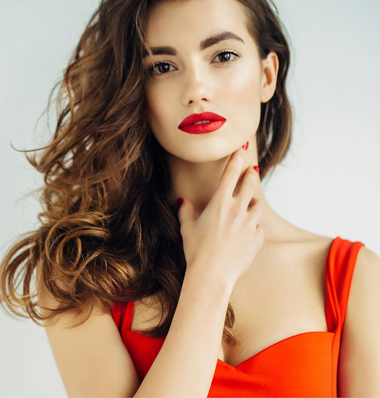 Beautiful Woman wearing red dress