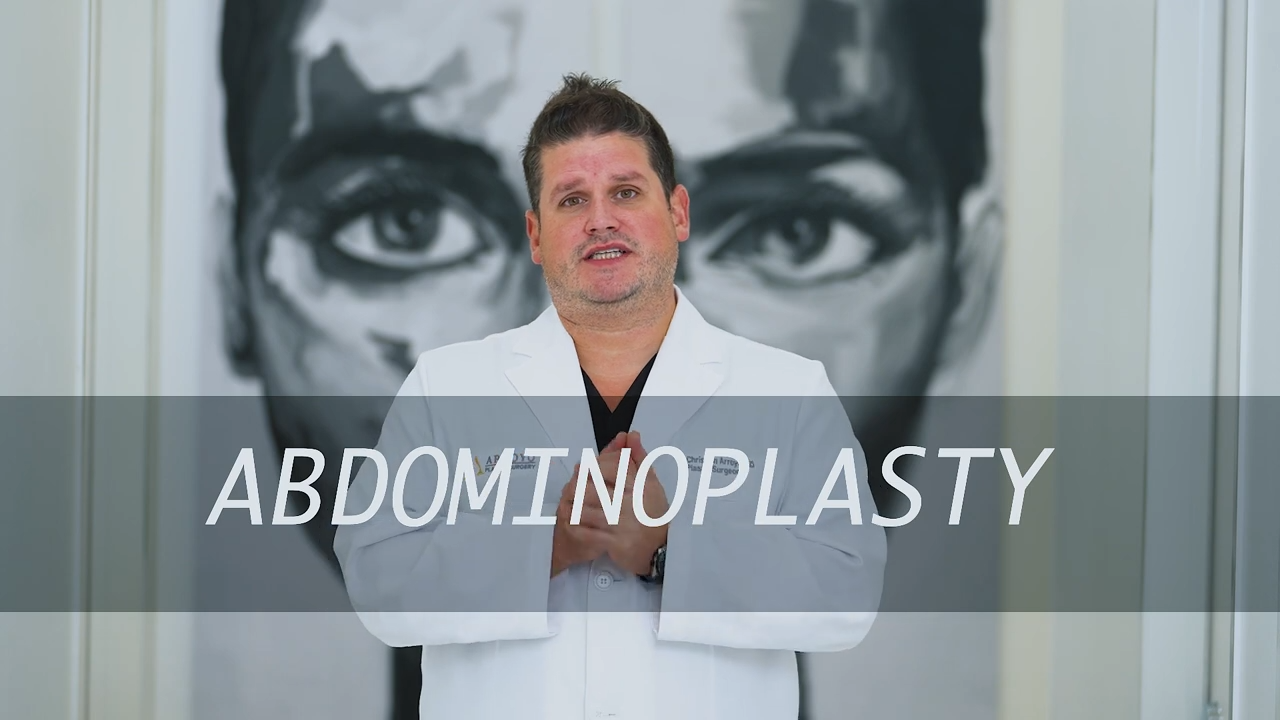 Dr. Arroyo image with Abdominoplasty words over image