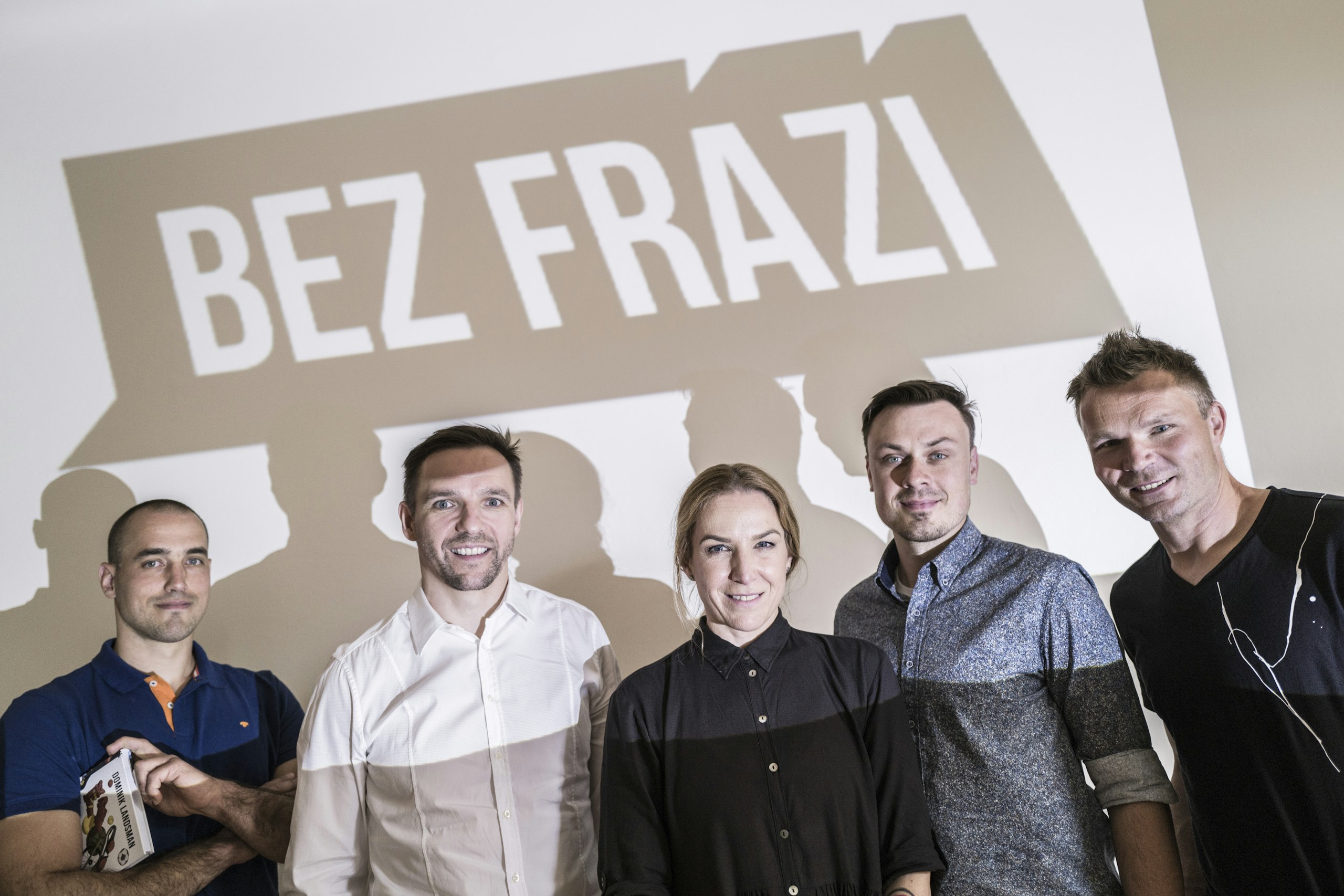 Hlavní osobnosti projektu Bez frází: František Prachař, Radim Vrbata, Jana Mansatorová, František Suchan a Karel Nocar