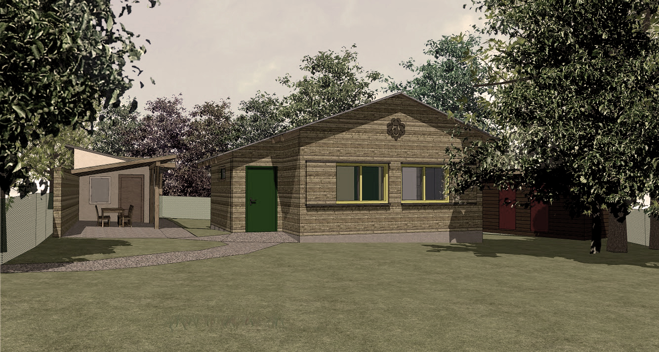 Vizualizace nové skautské klubovny na Hanspaulce