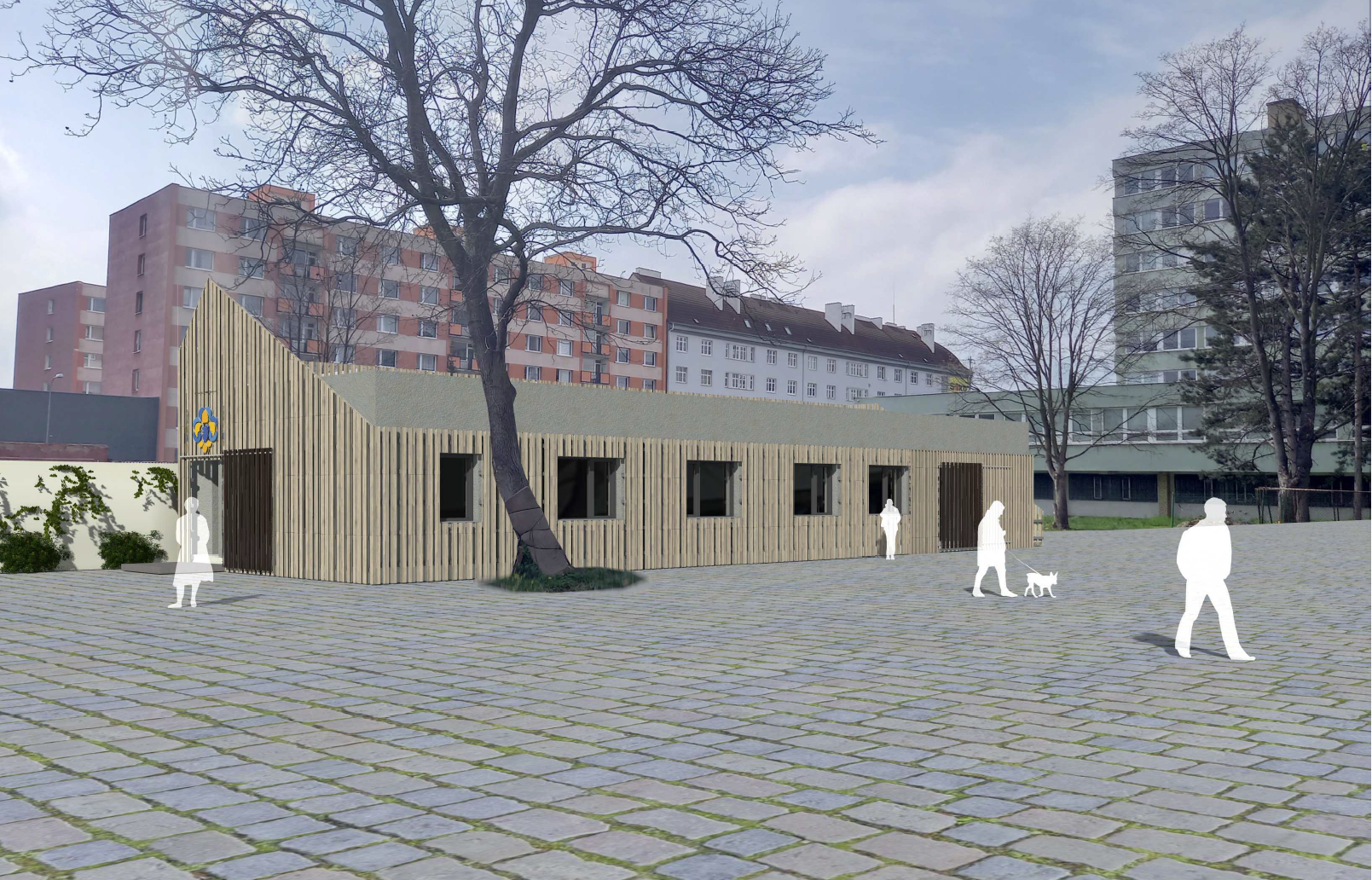 Vizualizace návrhu nové skautské klubovny v Teplicích