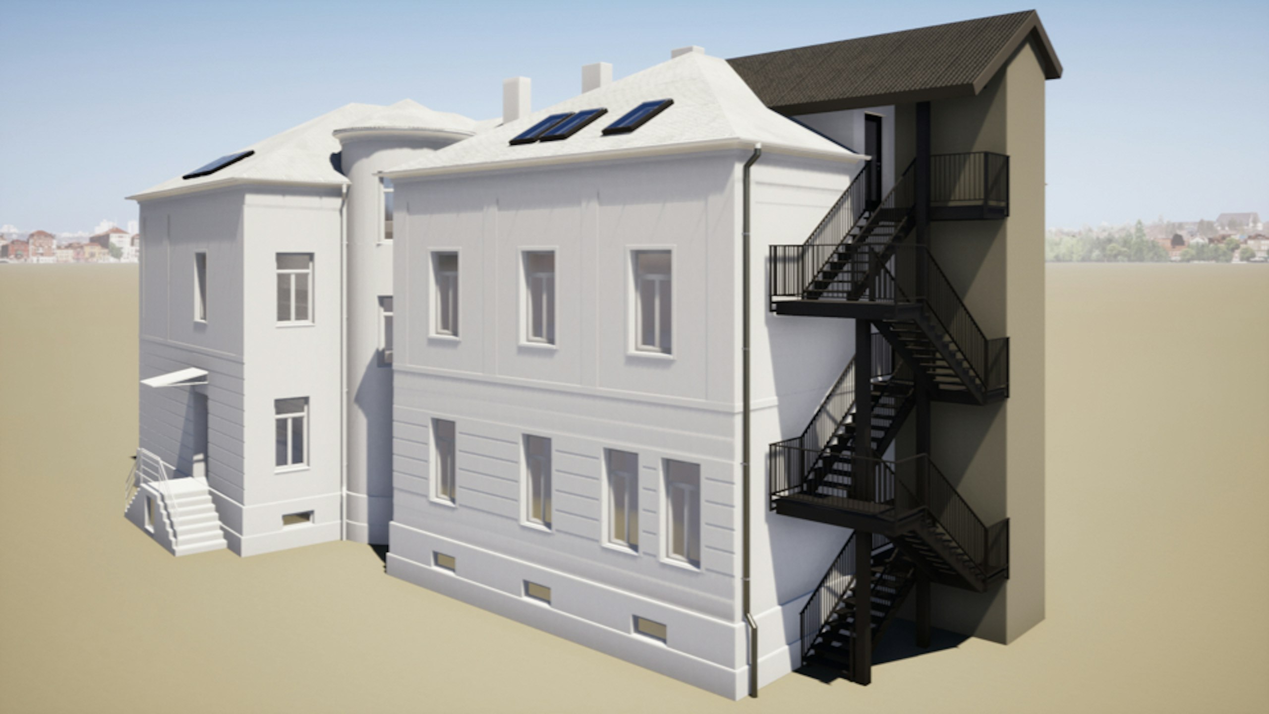 Vizualizace projektu rekonstrukce skautského domu v Opavě