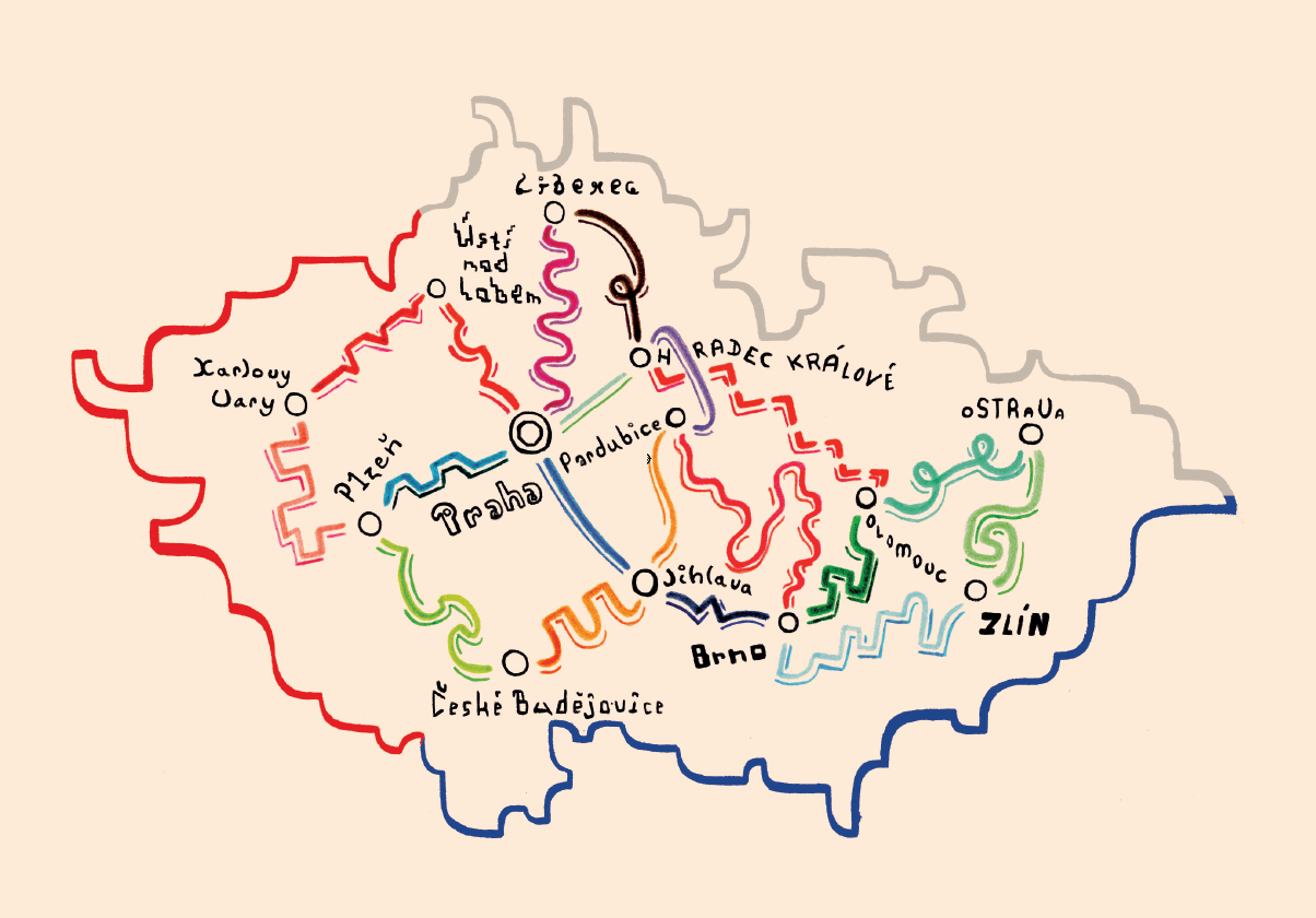 maappi: mapa České republiky z knihy Matěj mapuje Domov můj