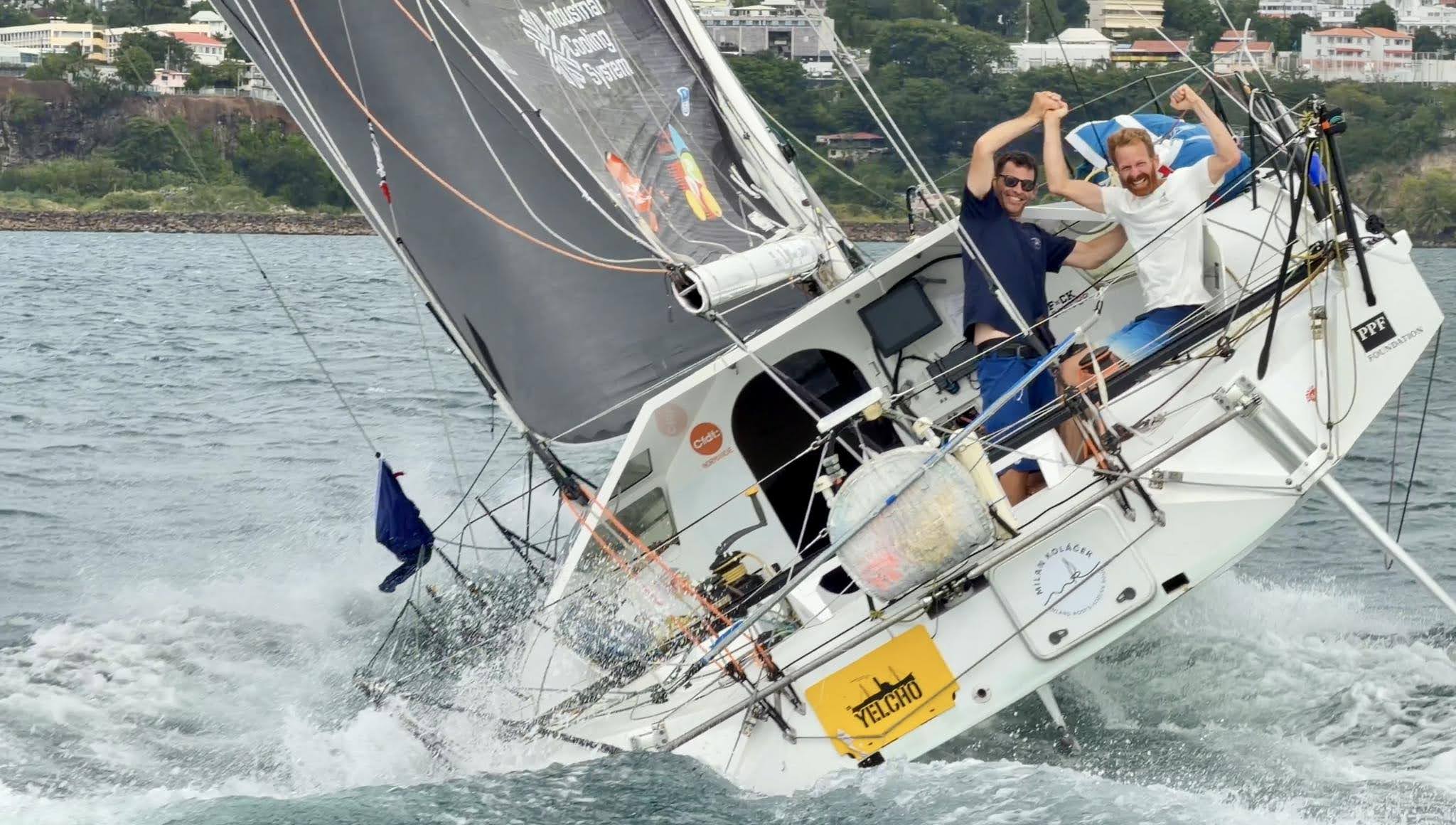 Milan Koláček a Pierre Brasseur v cíli závodu Transat Café L’Or