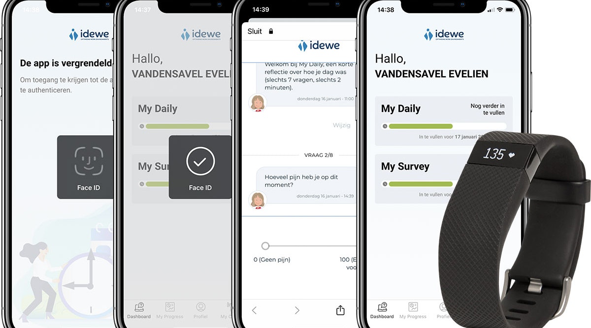 Mobile Screens: Health Empower app Groep IDEWE