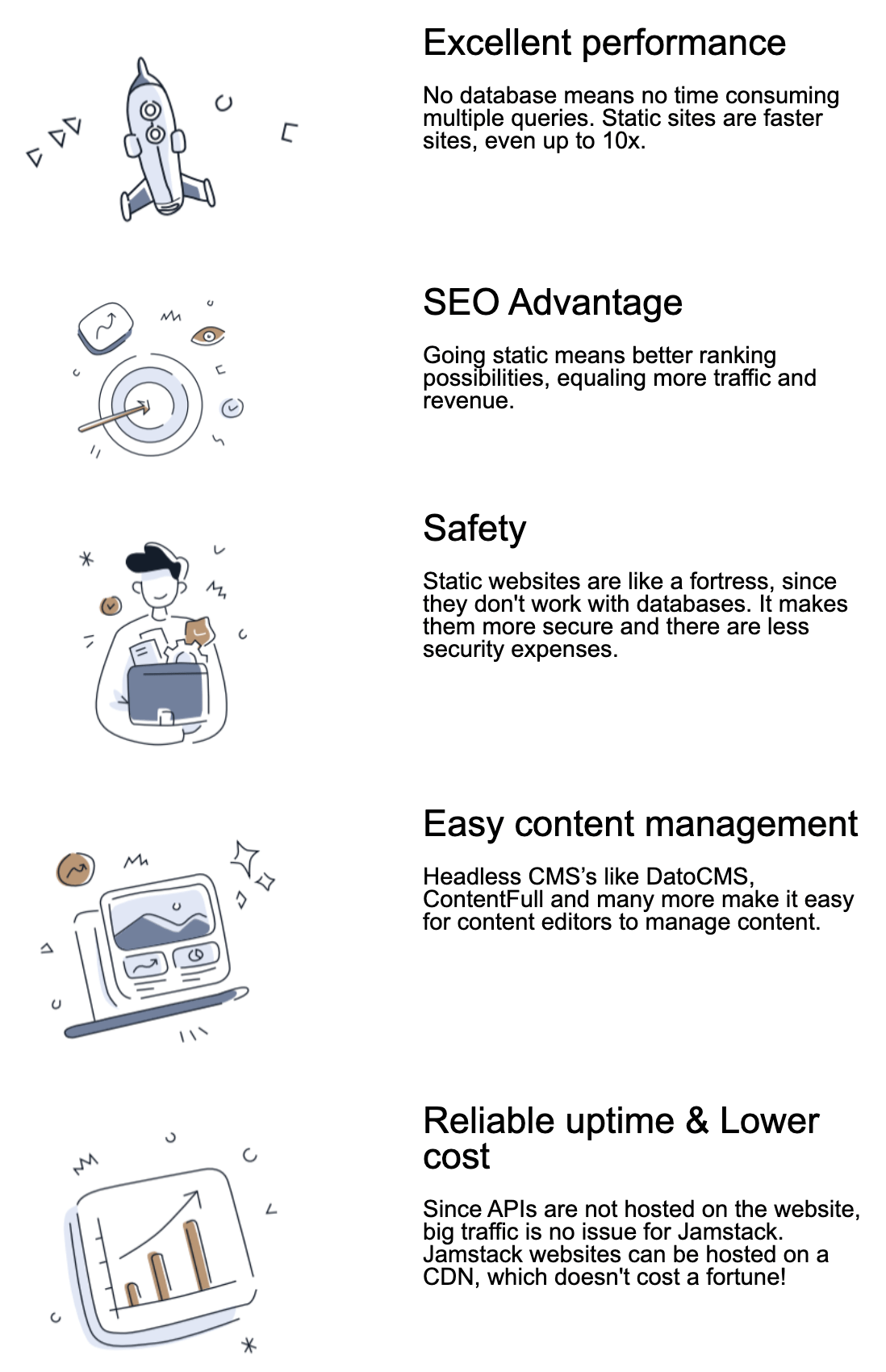 Major advantages JAMstack