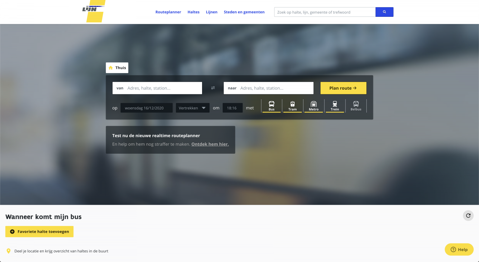 a new website and API for De Lijn