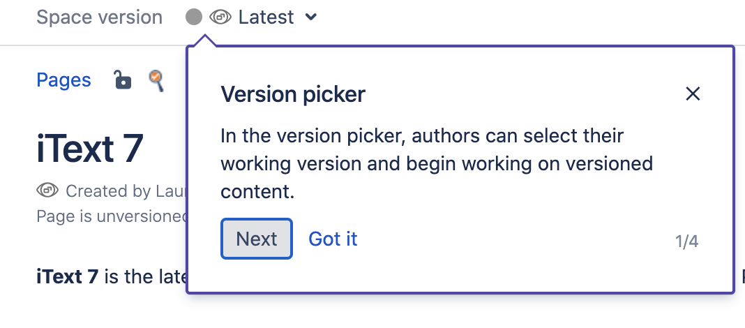 iText Version Picker