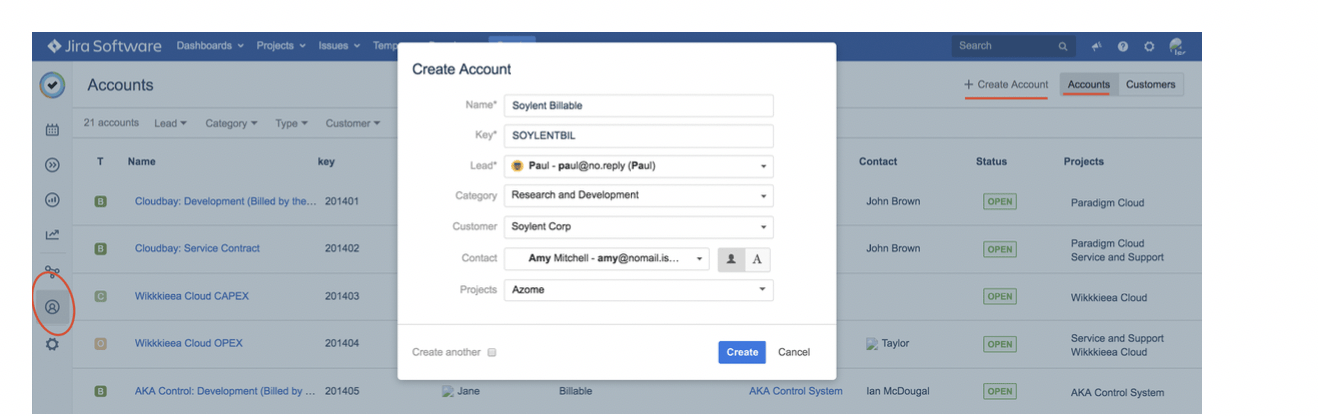 create account in jira software