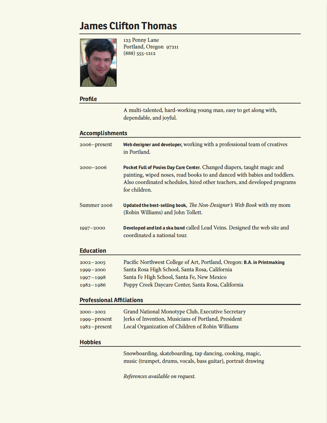 resume good design 