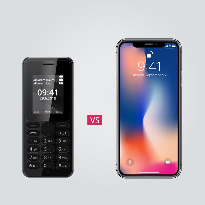 old phone vs. new smartphone