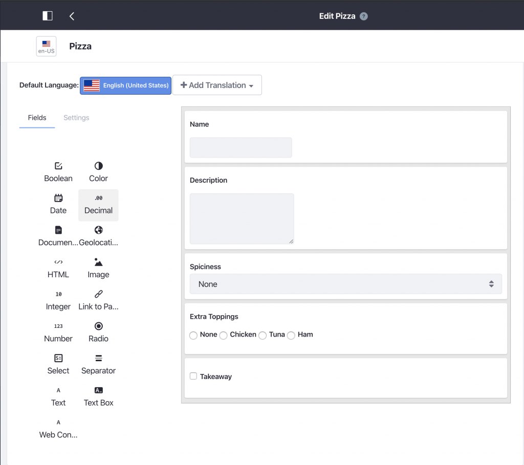 pizzashop app structure in Liferay