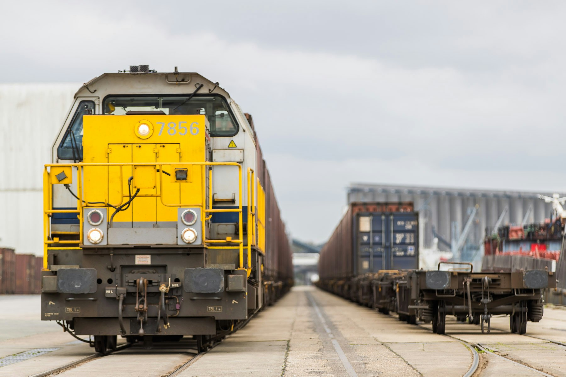 Lineas freight force, trains stationed at railway