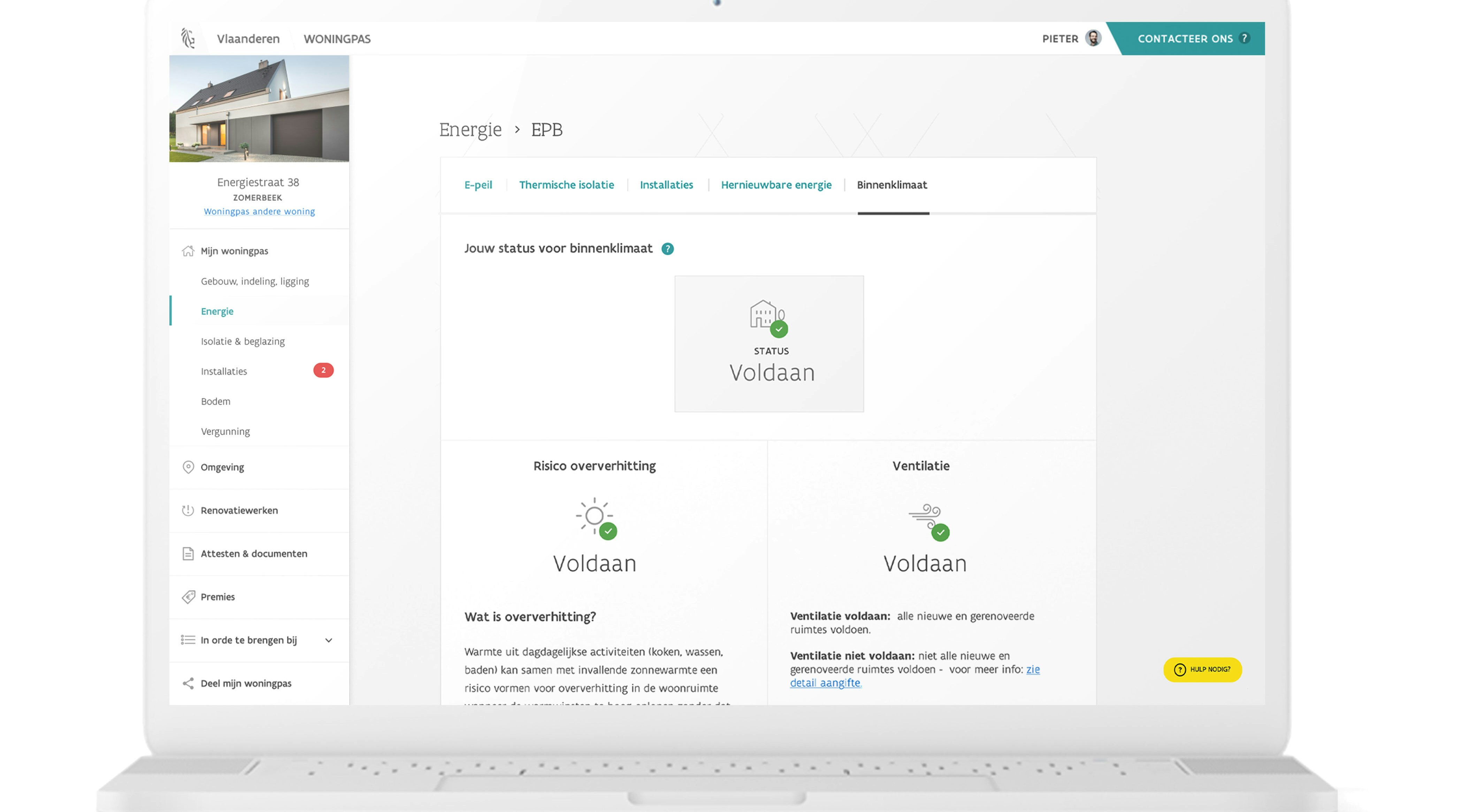 The woningpas is a digital passport for residences in Flanders