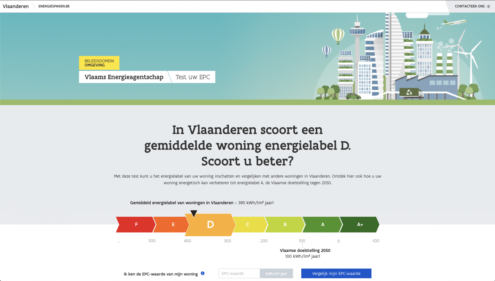 Benchmarktool for Flemish EPC label - hero image