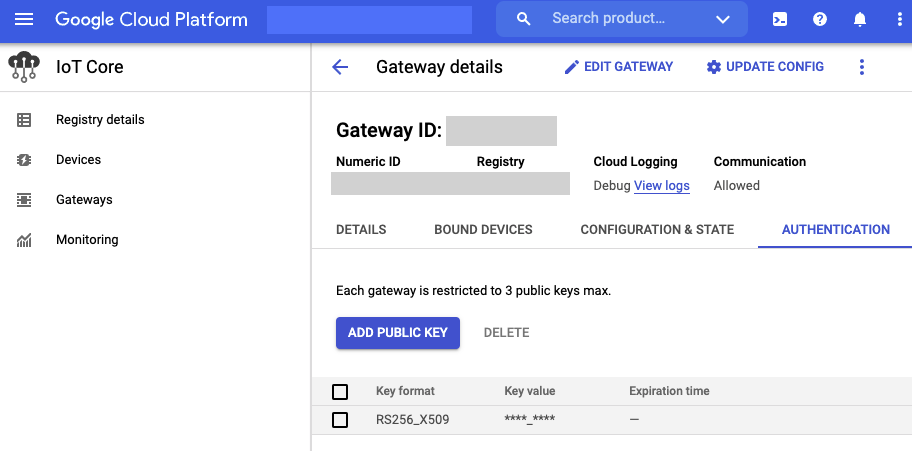 Screenshot of Google Cloud Platform dashboard