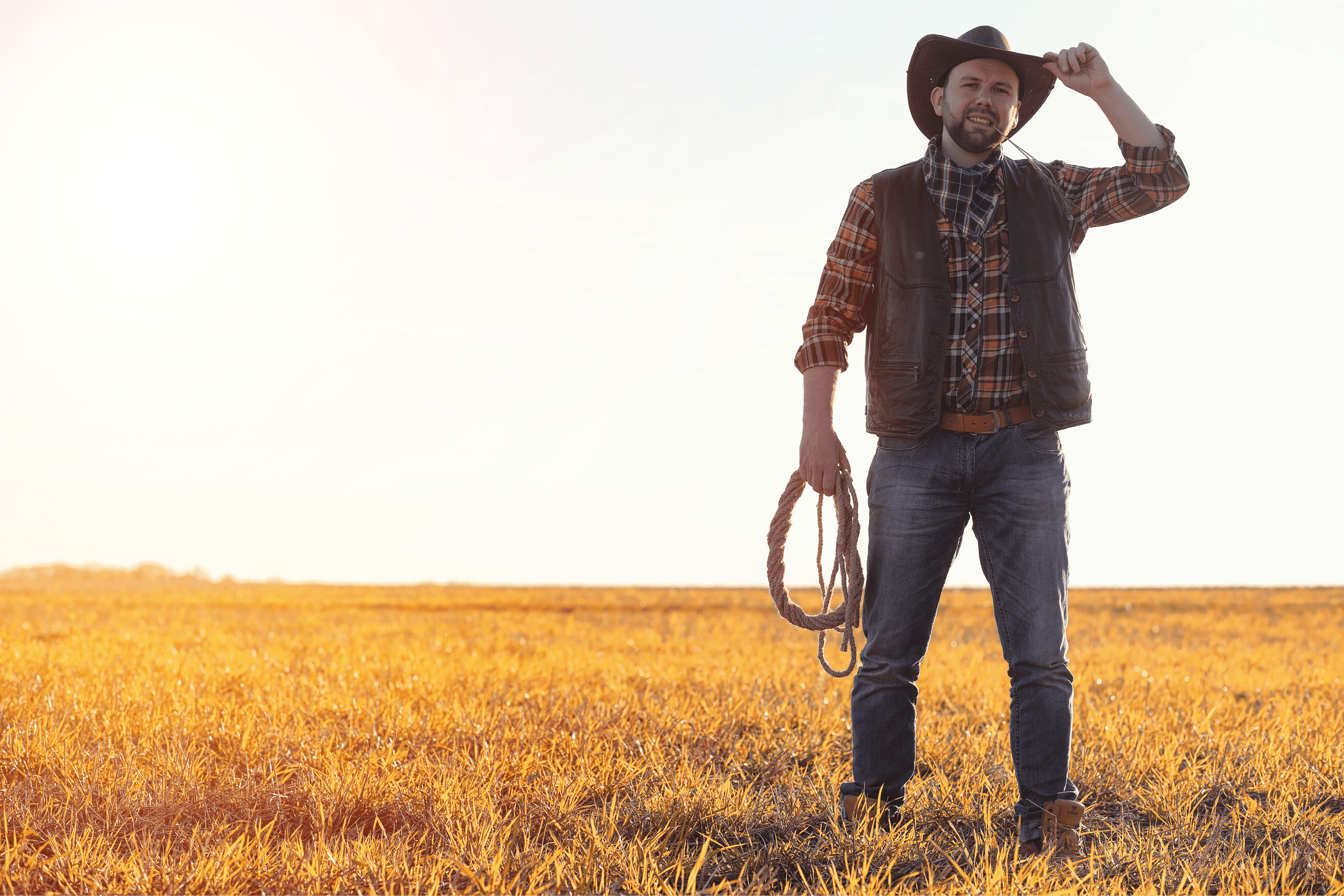 How to install Rancher RKE2 on CentOS Stream 8 blog post hero image, cow boy standing in field with lasso