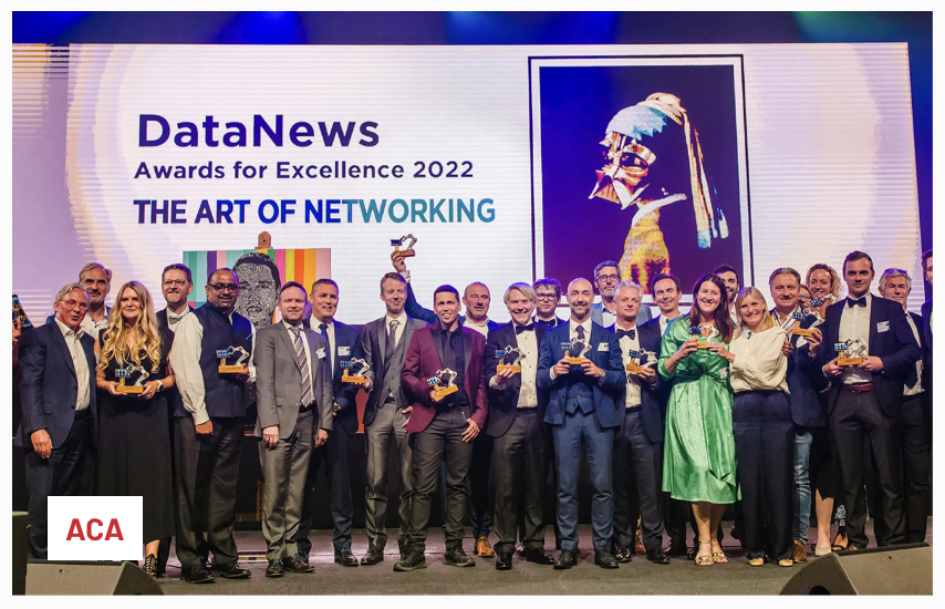 Photo of ACA Group winning the DataNews Award