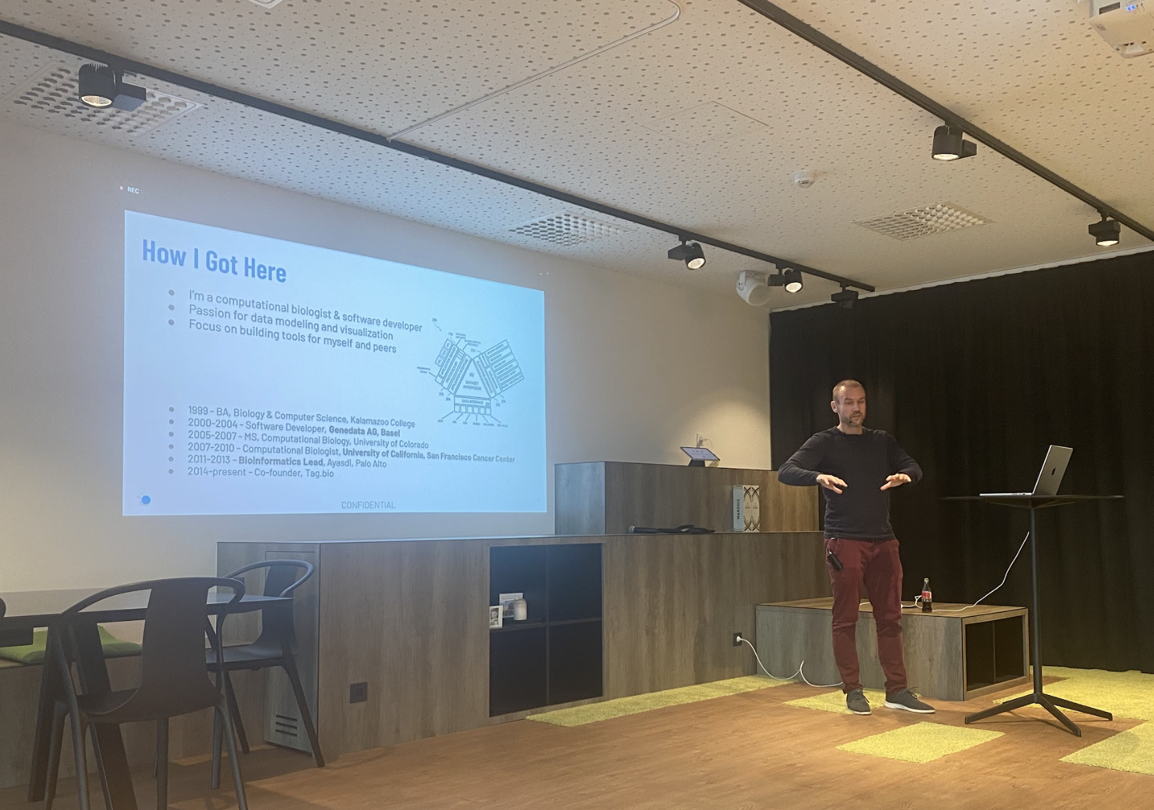 Jesse Paquette during the data mesh belgium meetup