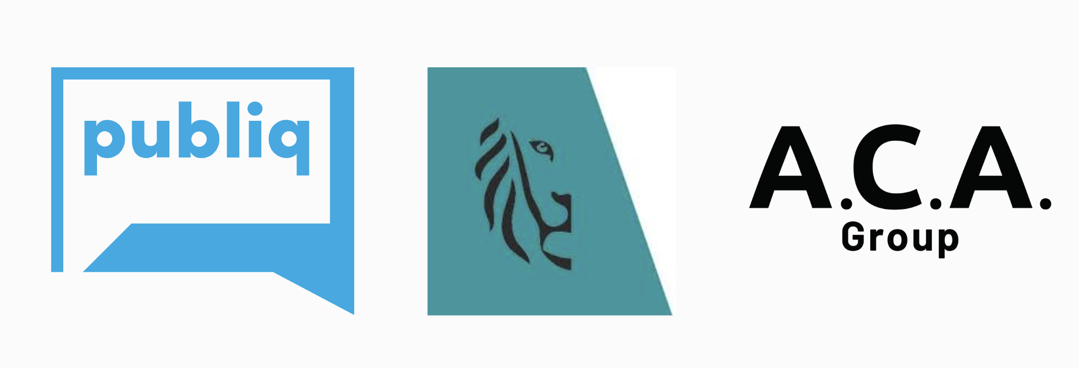 logo's publiq, departement CJM and ACA Group