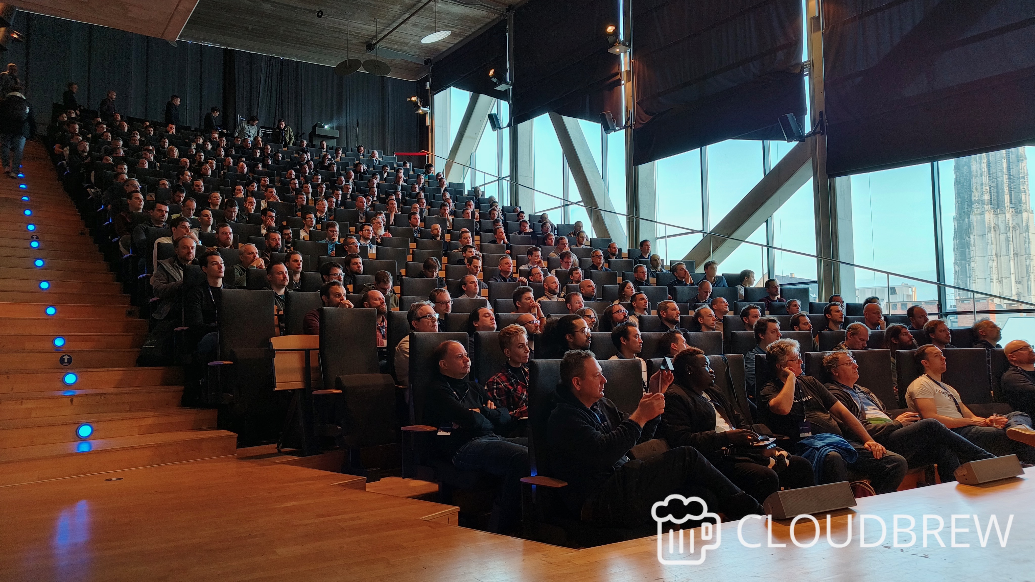 People sitting in an auditorium