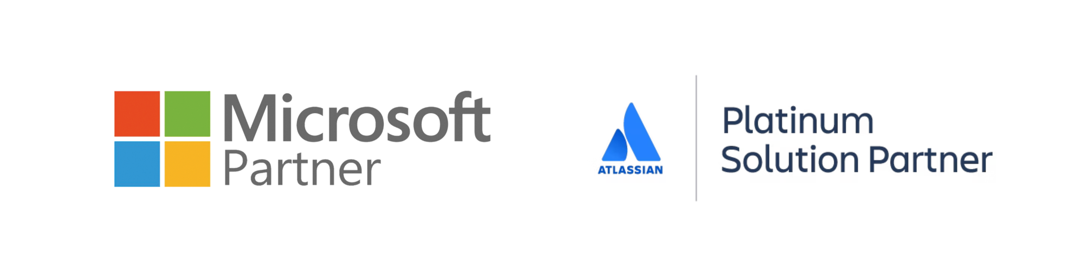Microsoft partner and atlassian platinum partner logo's