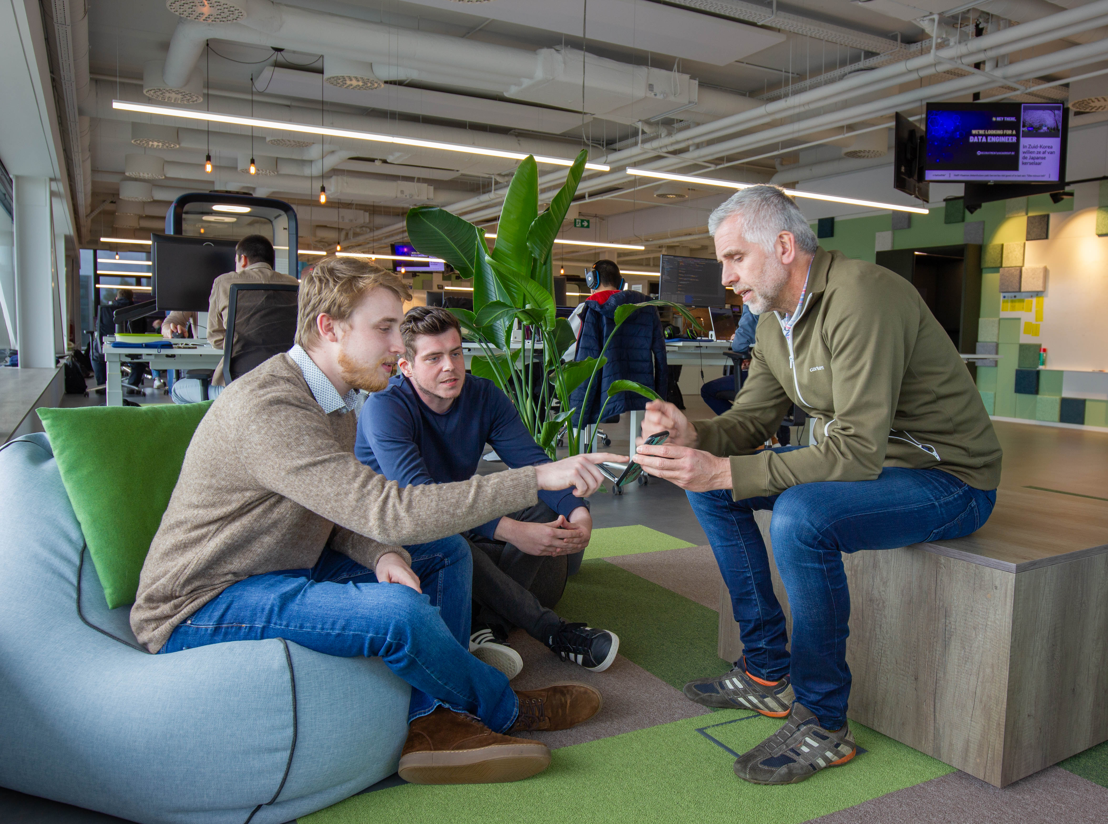 Filip Callewaert and his colleagues Dennis Trevels and Thijs Van Baelen 