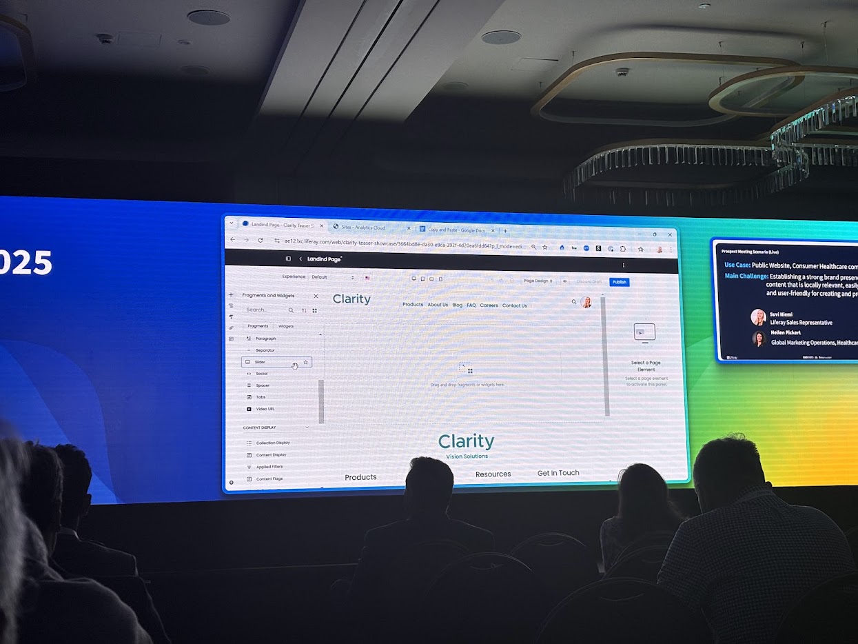 teaser showcase slide deck at liferay sko 2025