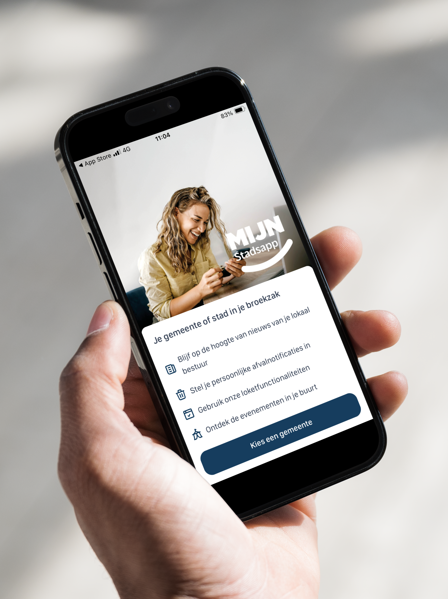 Mijn stadsapp mobile home screen