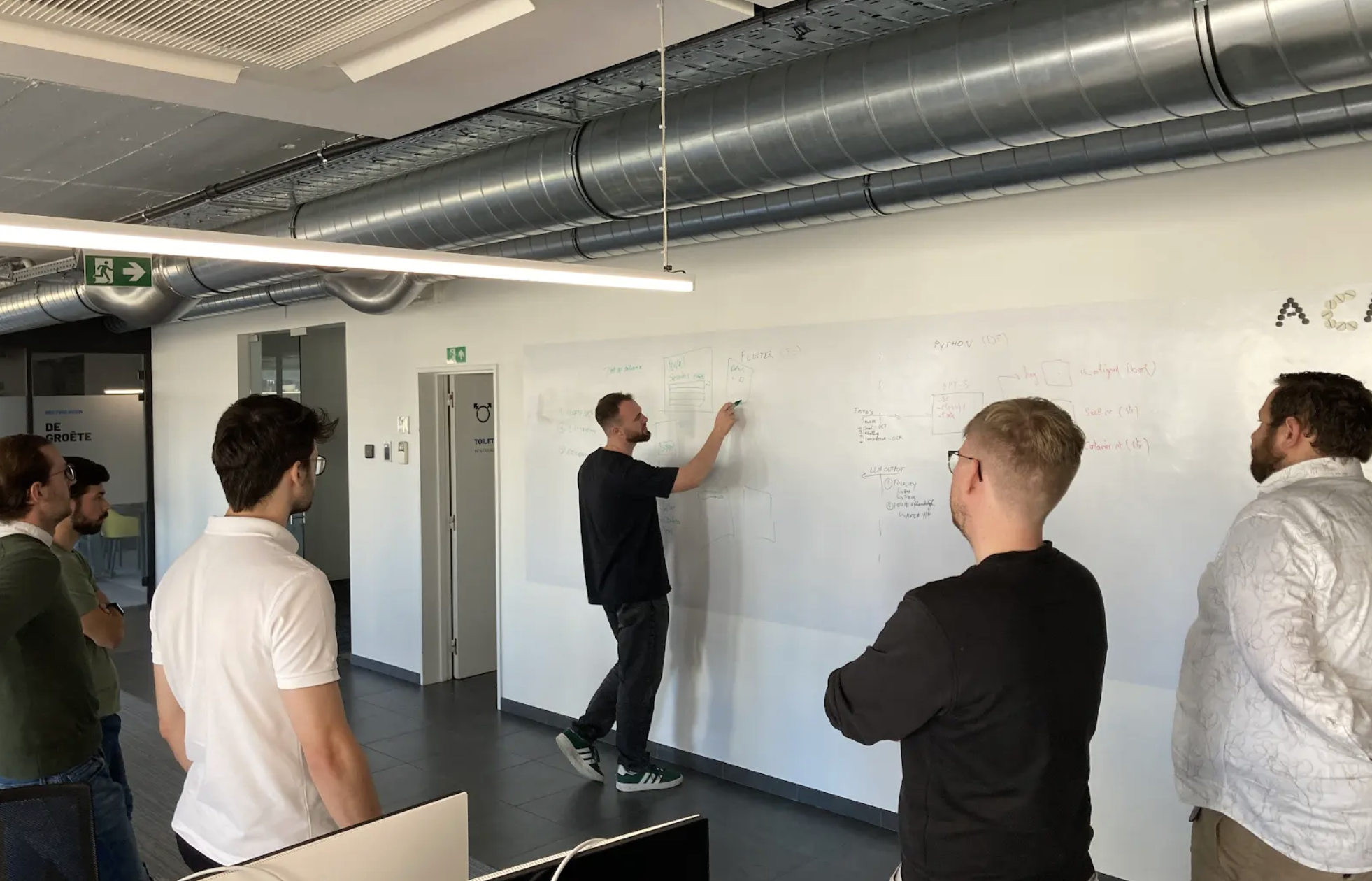 Ship-IT Day 2025, team brainstorming in the Antwerp office