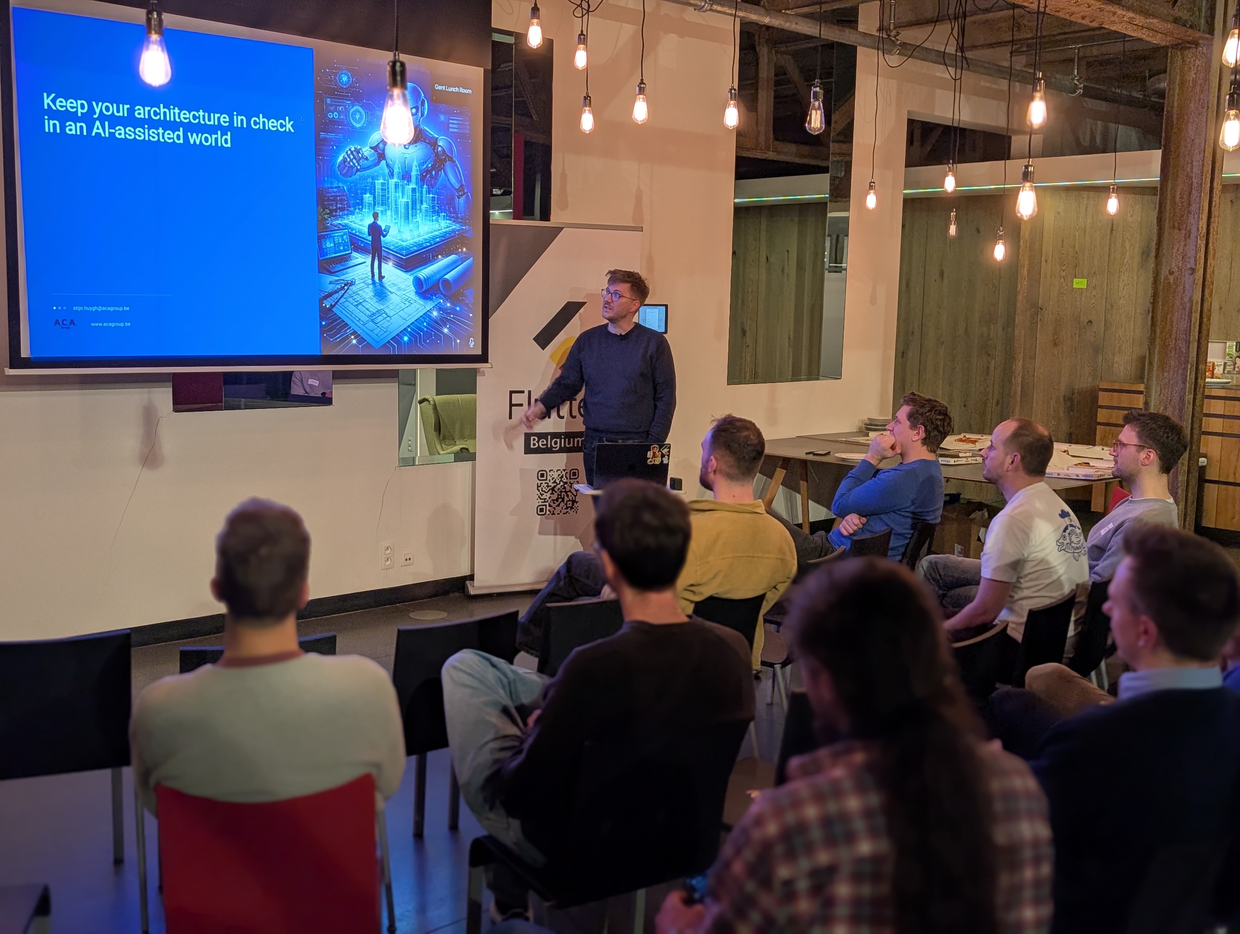 Stijn Huygh talk at Flutter Belgium meetup