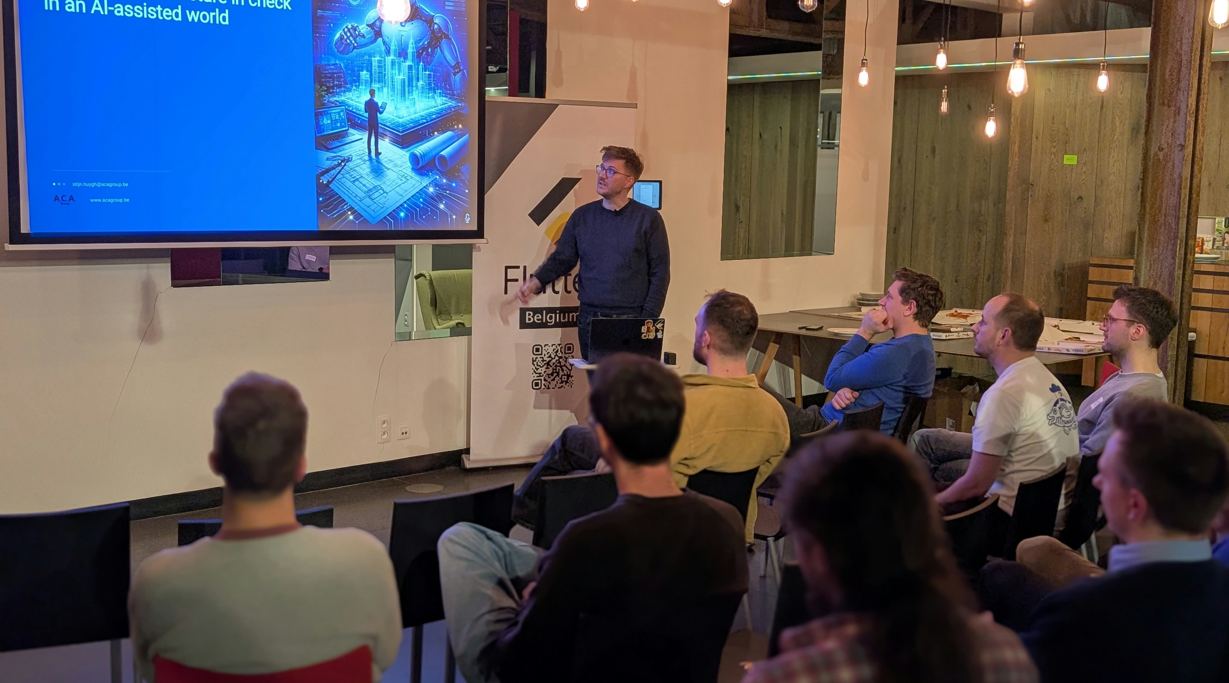 Stijn Huygh talk at Flutter Belgium meetup